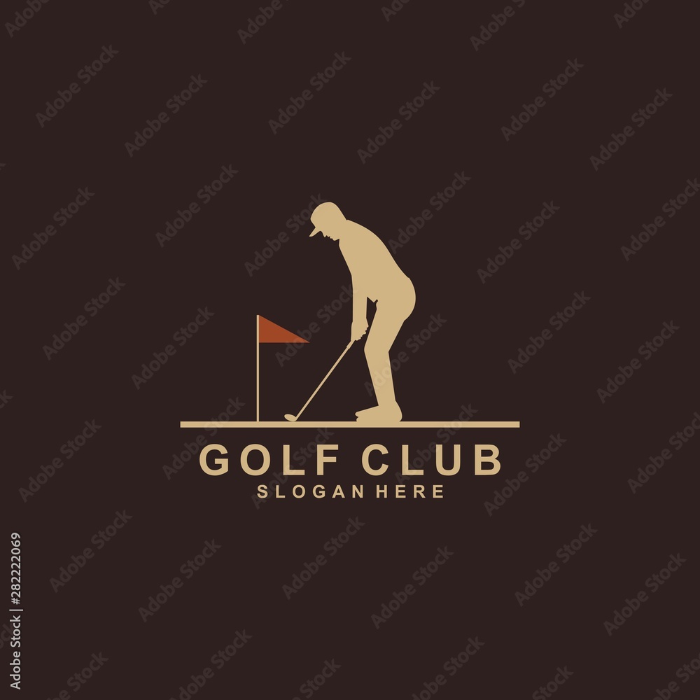 golf logo template, golfer design vector