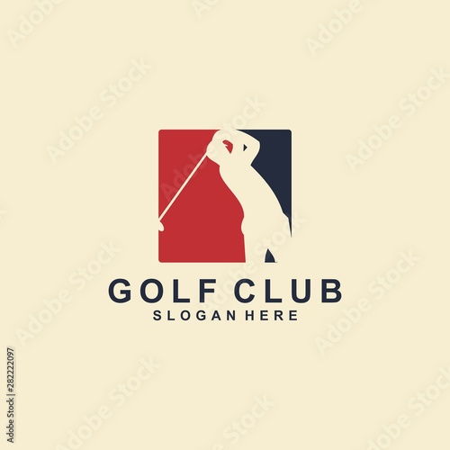 golf logo template, golfer design vector