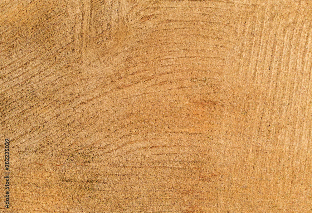 Fields with combine-cut rye for bread production. concept of harvesting. Aerial top view Fields with combine-cut rye for bread production. concept of harvesting. Aerial top view
