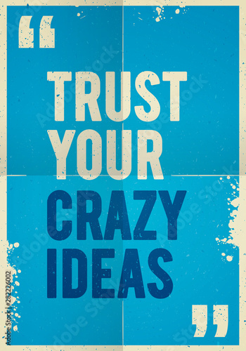 Vector colorful folded vintage poster background mock up with inspirational motivating quotes.