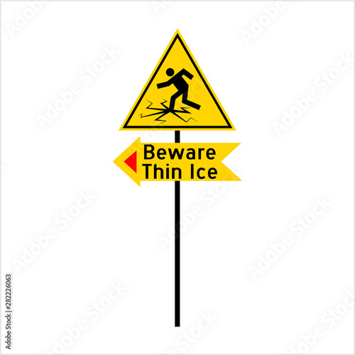 Beware Thin Ice Sign