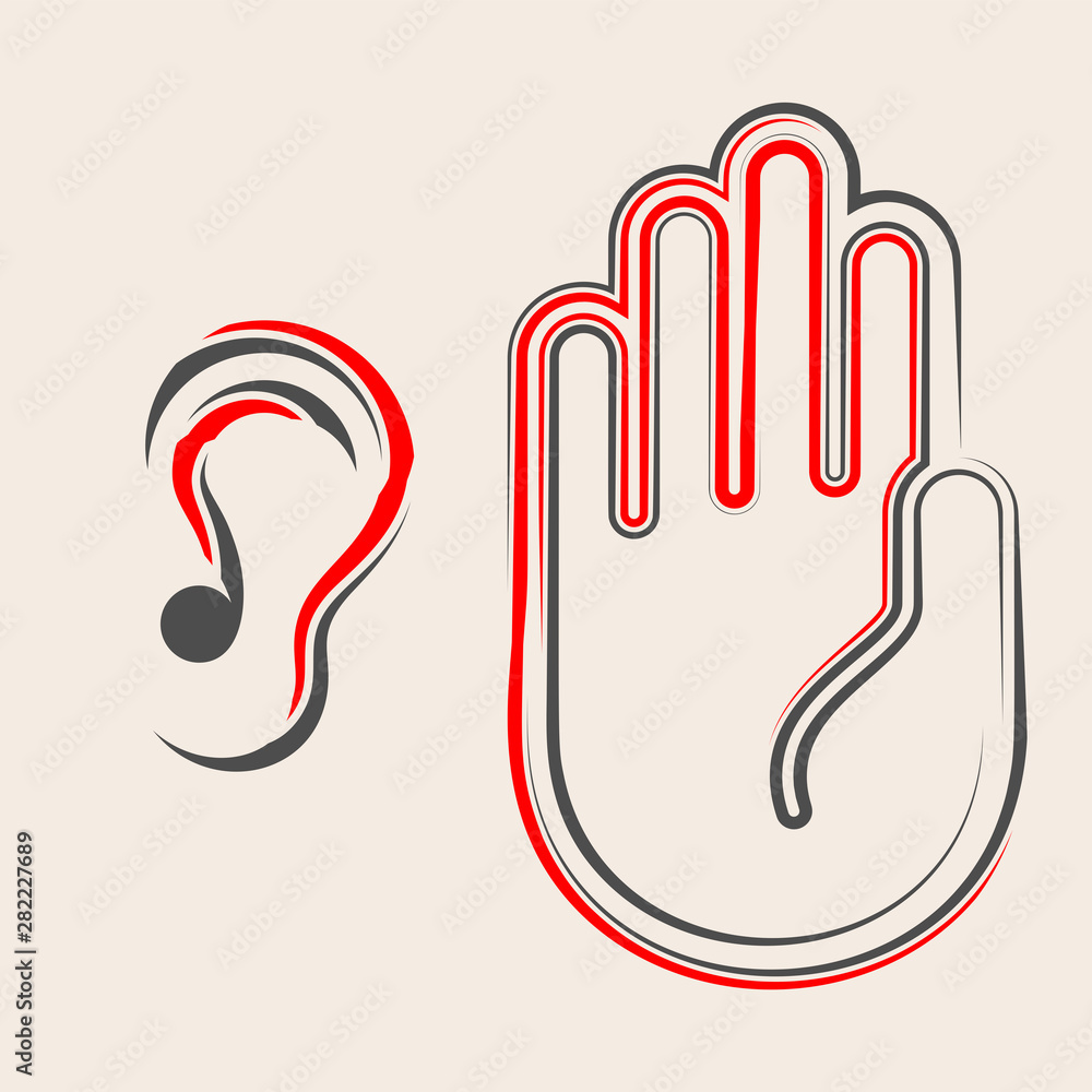 Obraz premium Ear Listen Hand Icon