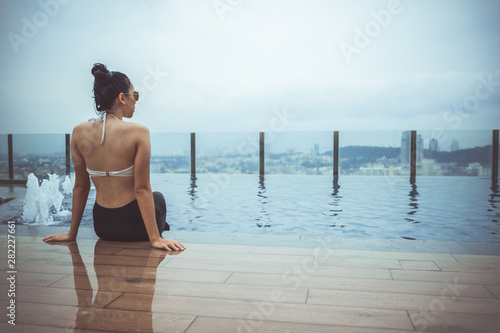 Swimming pool on roof top w...