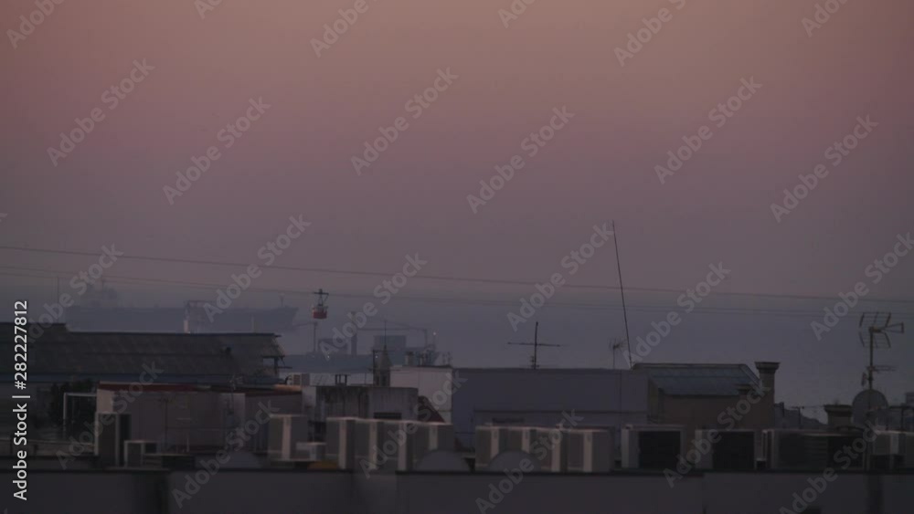 Before sunrise in Barcelona. Roof top view. Early morning. Before sunrise in Barcelona. Roof top view. Early morning.