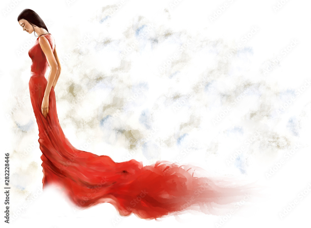 Fototapeta premium red paint splash isolated on white background