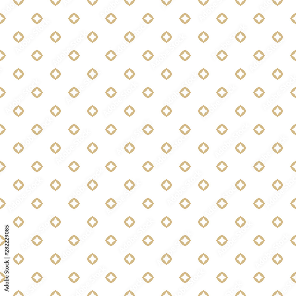Golden diamonds seamless pattern. Subtle vector minimalist geometric texture