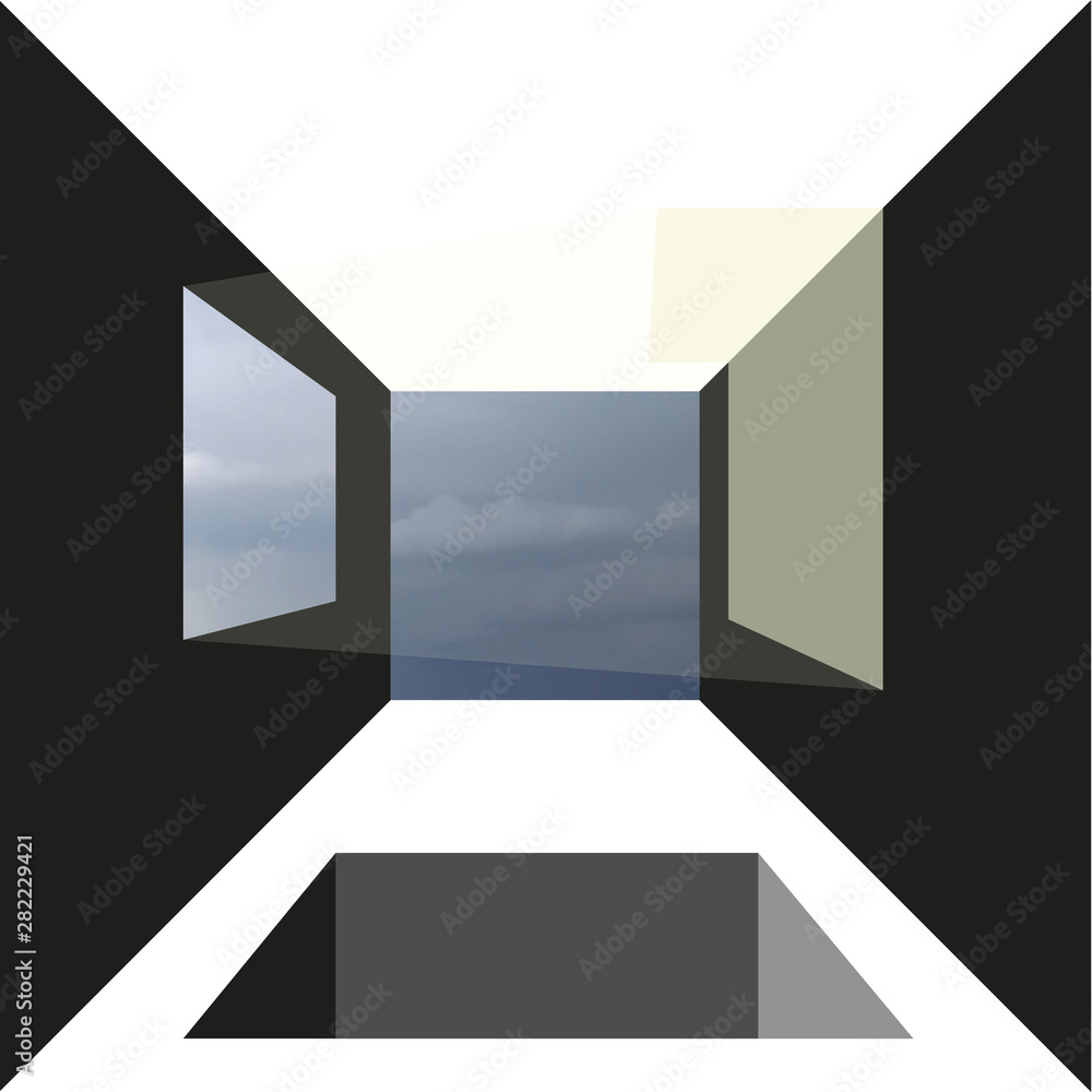 Light on the wall, unending ground, illustration, background, penthouse Light on the wall, unending ground, illustration, background, penthouse