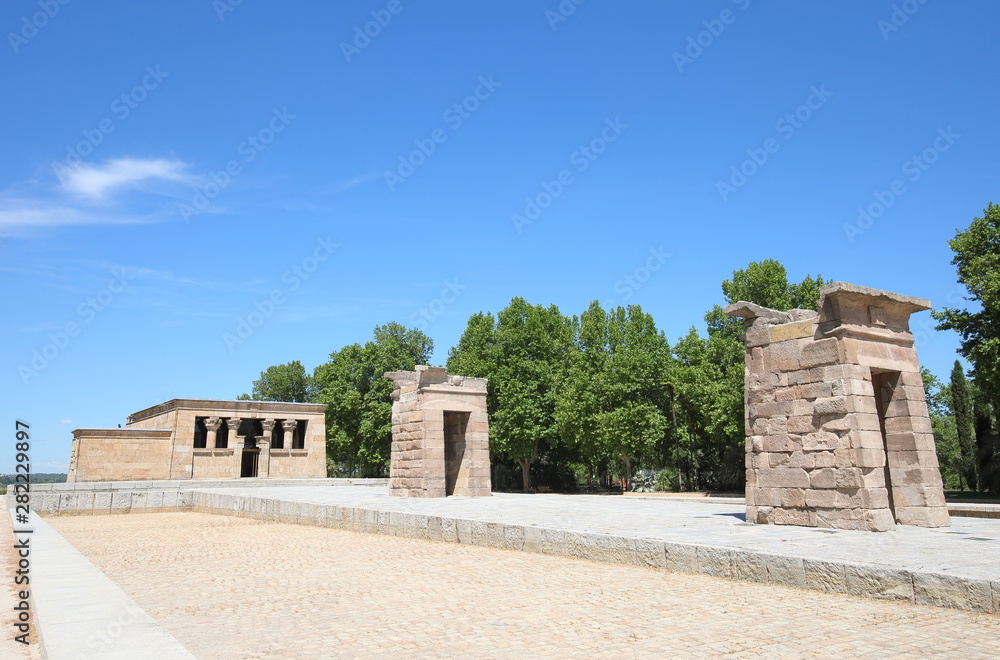Temple of Debod Rosaleda park garden Madrid Spain