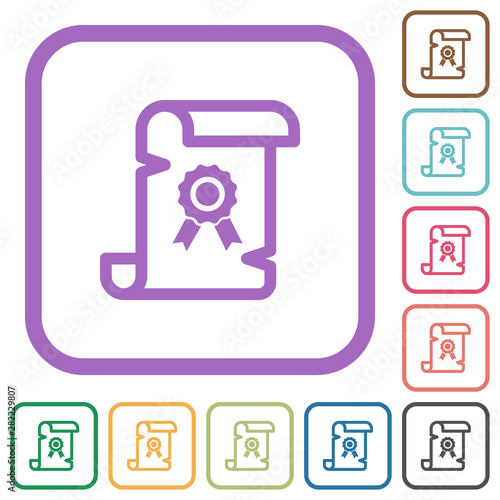 Old certificate simple icons