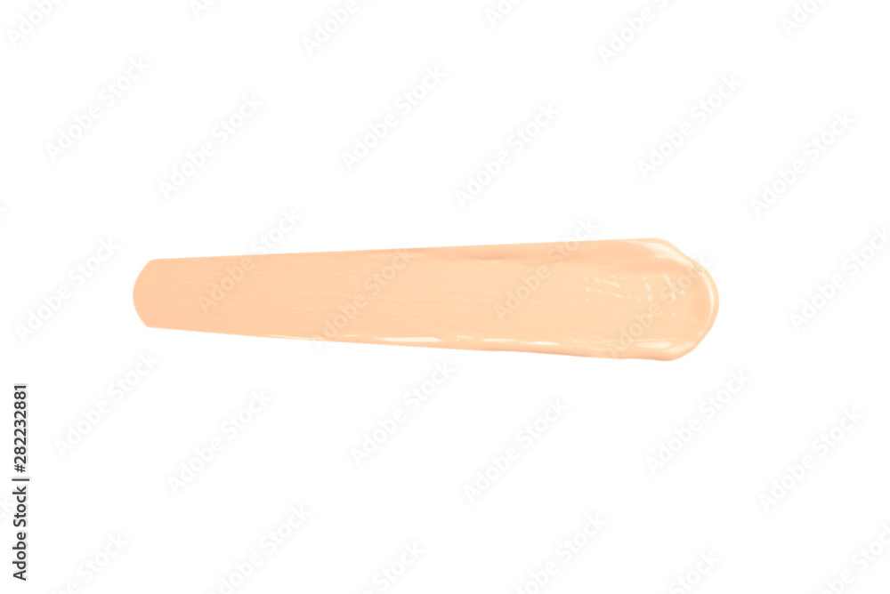 Liquid foundation smudge isolated on white background. Close Up of makeup cream sample. Liquid foundation smudge isolated on white background. Close Up of makeup cream sample.