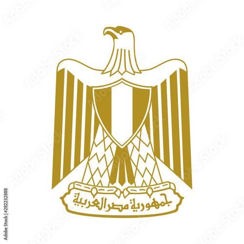 Element of the flag of Egypt. Egyptian Eagle, Сoat of arms of Egypt. Abstract concept, icon.