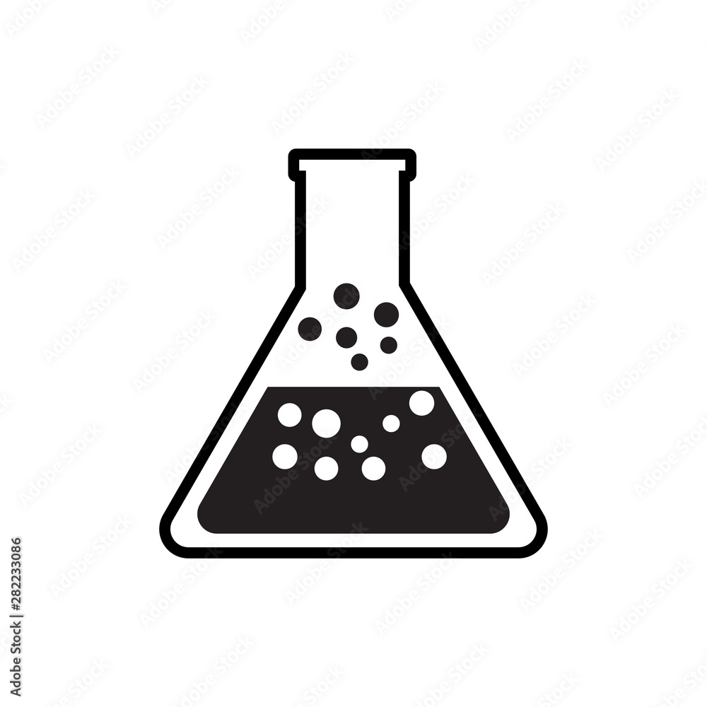 Black and white test tube icon vector illustration on white color background Black and white test tube icon vector illustration on white color background