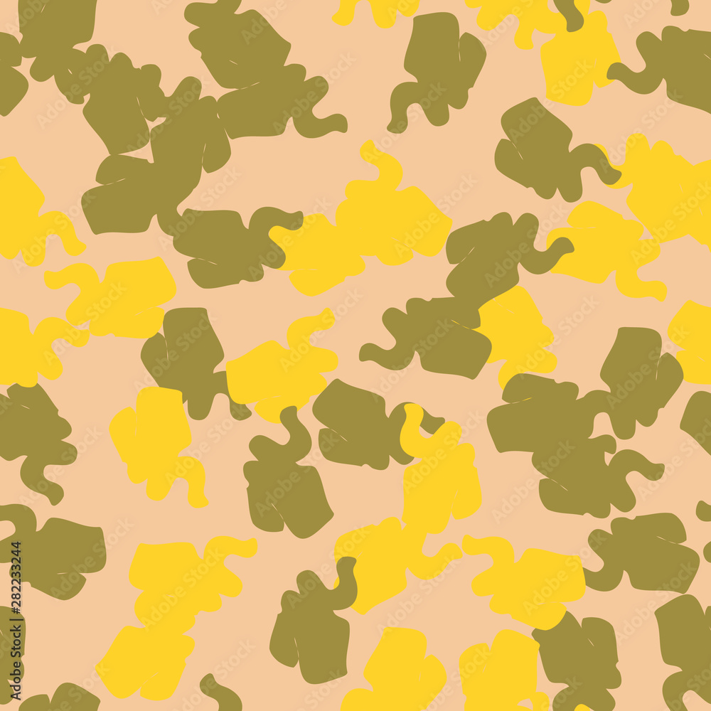 UFO camouflage of various shades of green, yellow and beige colors