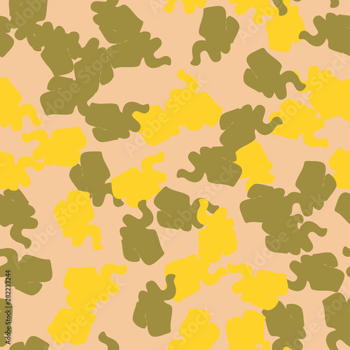 UFO camouflage of various shades of green  yellow and beige colors