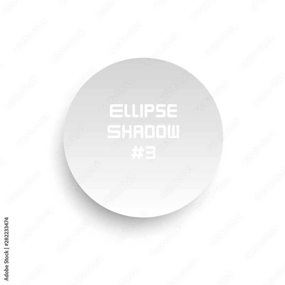 Vector Circle Shadow Template on White Background