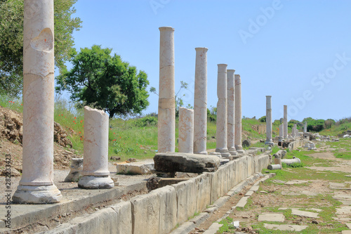 Columns of an ancient temple in the city of Side.