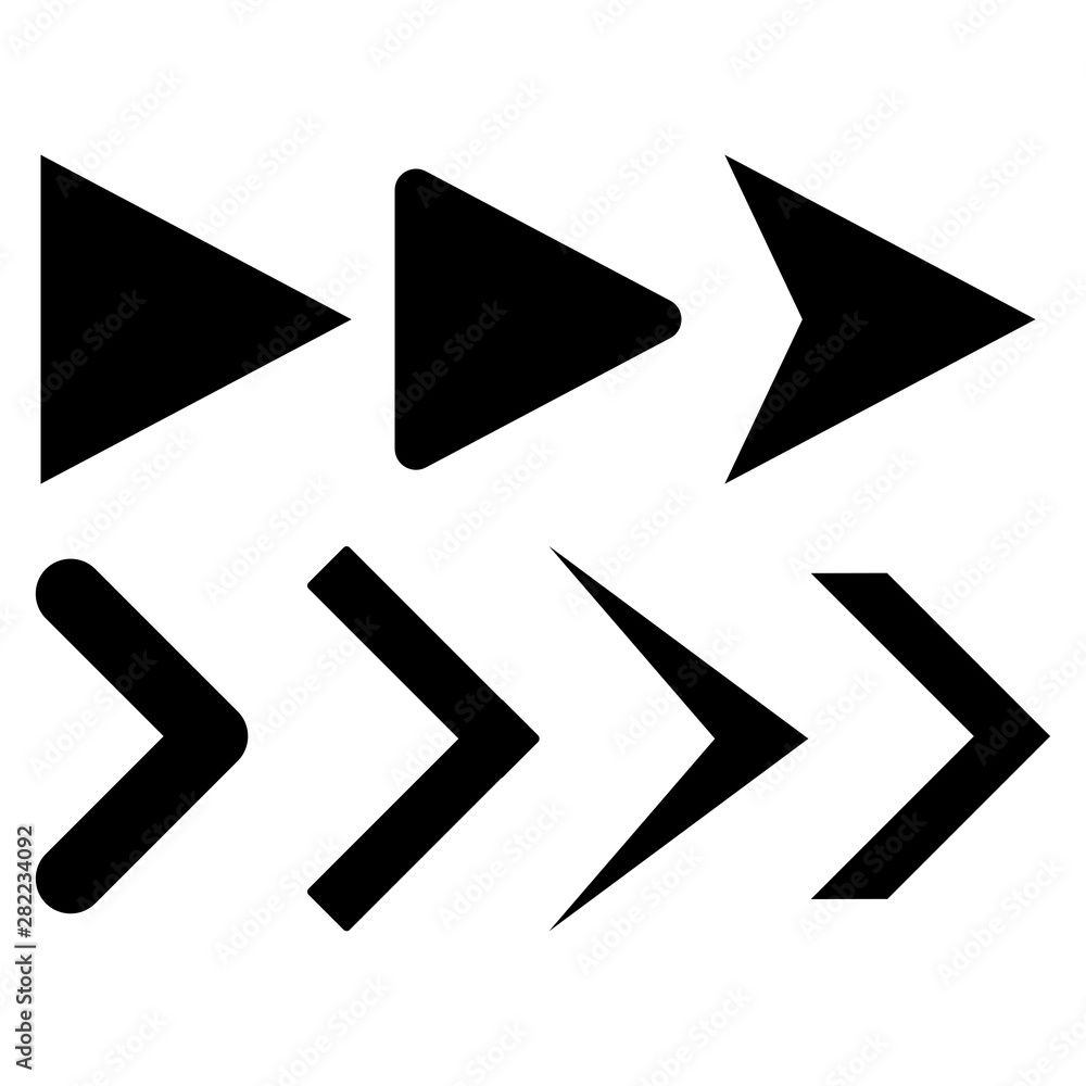 Set black arrows icons isolated on the white background Set black arrows icons isolated on the white background