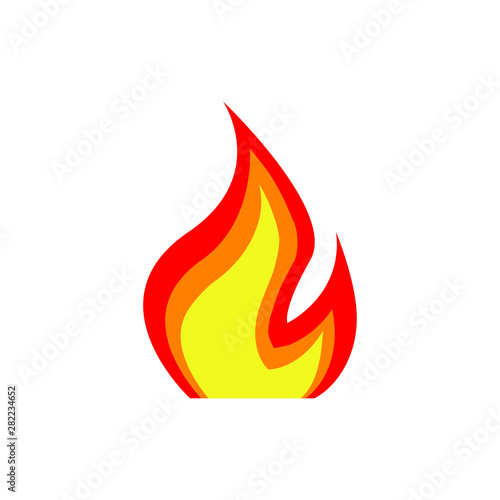 Fire simple icon isolated on the white background