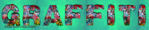 the word GRAFFITI with graf...
