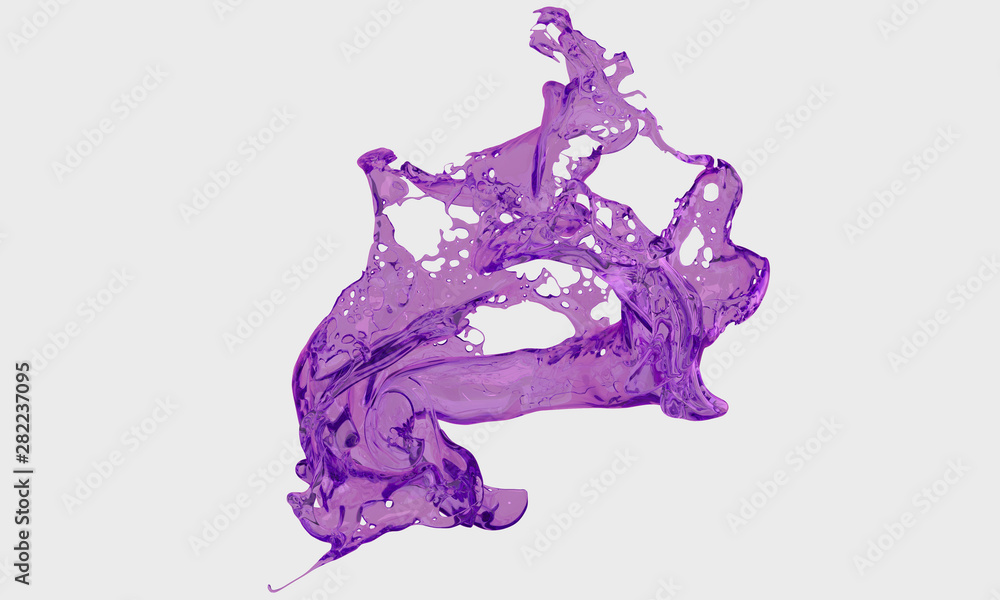 Fototapeta premium Liquid. Water. Color. Splash. 3D. 3D Rendering.