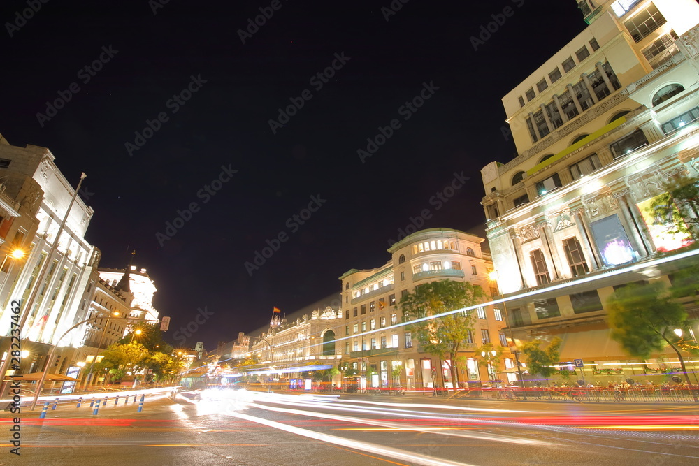 Madrid historical building night cityscape Spain
