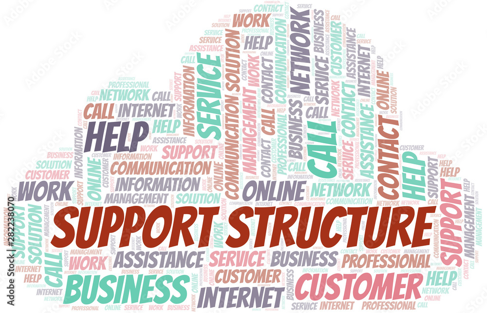 Obraz premium Support Structure word cloud vector made with text only.