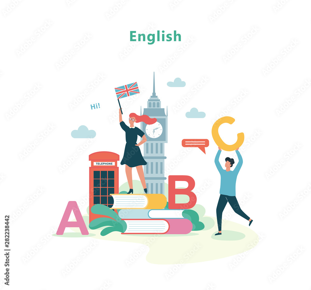 English language lesson in school. Idea of education English language lesson in school. Idea of education