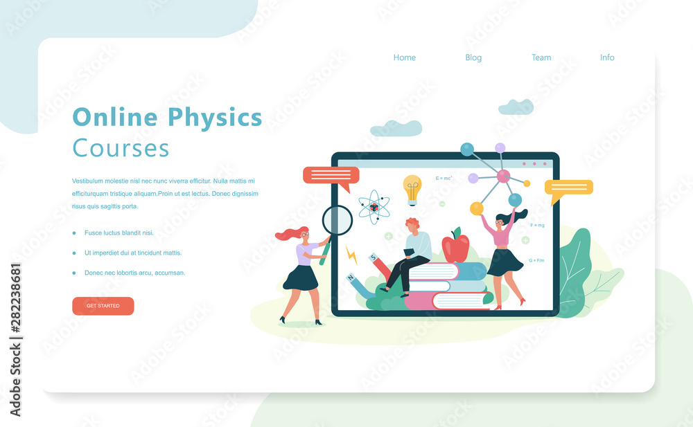 Online physics courses. School subject. Idea of science Online physics courses. School subject. Idea of science