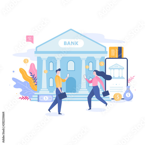 Online mobile banking concept. Making financial operations