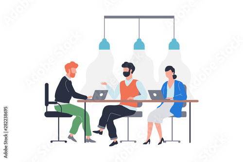 Group of people on business meeting. Team sitting