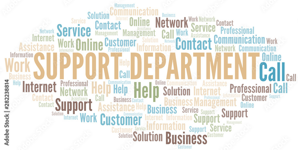 Fototapeta premium Support Department word cloud vector made with text only.