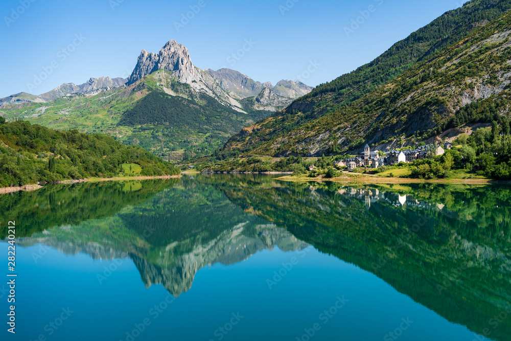 Landscape of a Lanuza lake in the spanish pyrenees.  