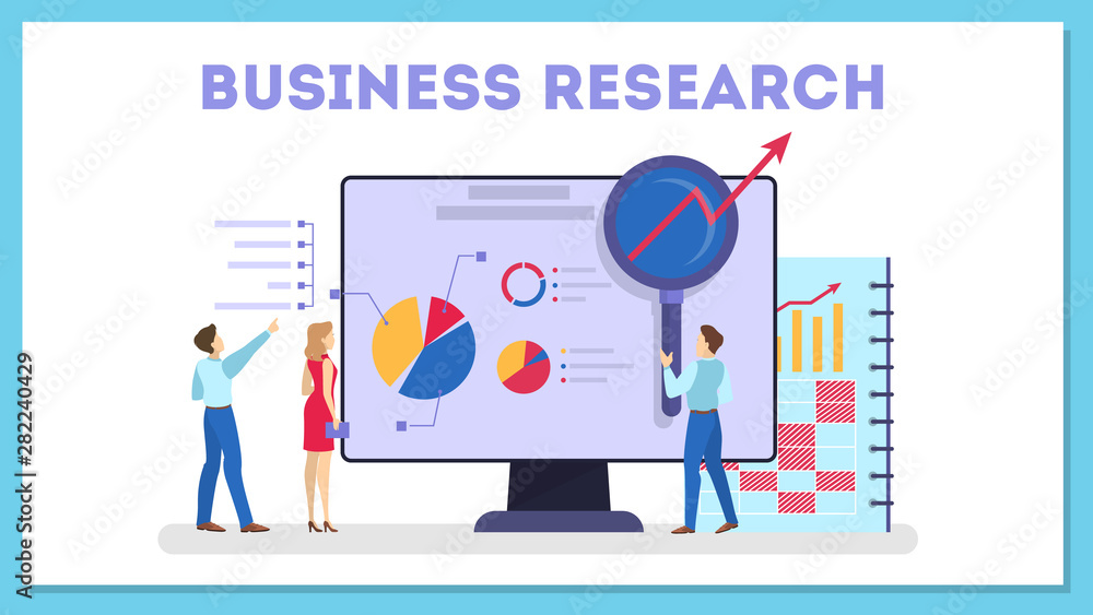 Business research concept web banner. Team standing Business research concept web banner. Team standing