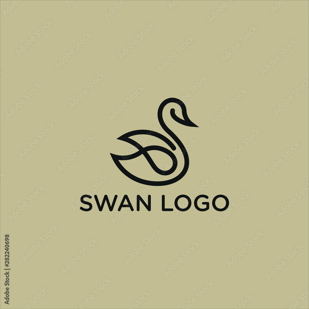 swan logo design inspiration with line style swan logo design inspiration with line style