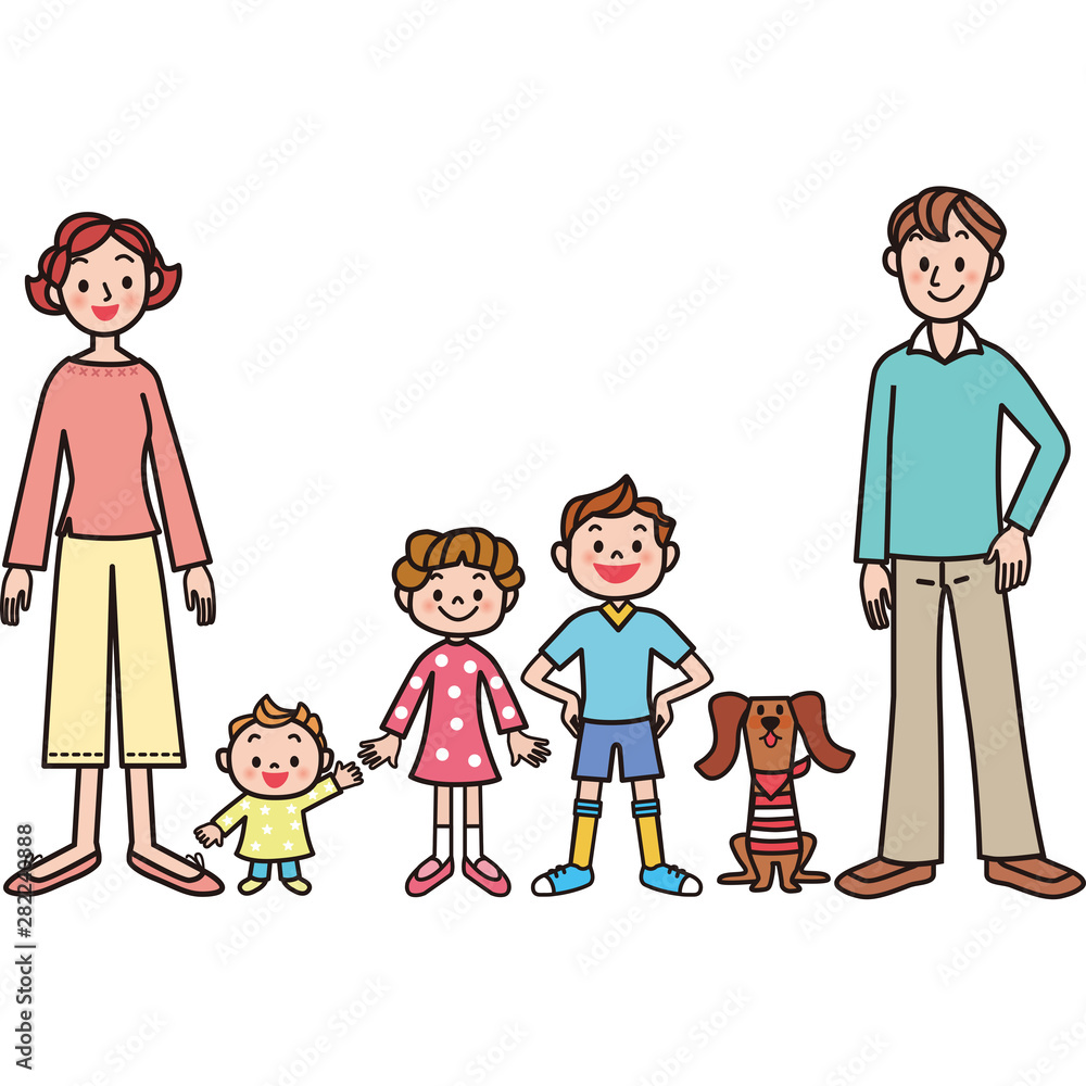 仲良し家族 イラスト ベクター Stock Vector Adobe Stock
