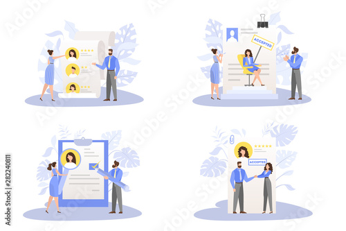 Application document approved set. Idea of employment