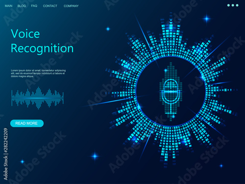 Voice recognition concept. Dark web banner