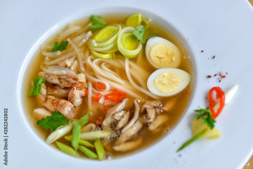 large round noodle soup large round noodle soup