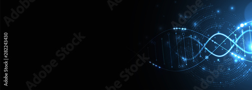 Science template, wallpaper or banner with a DNA molecules. Vector illustration.