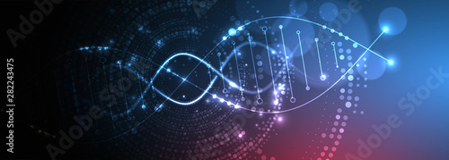 Science template, wallpaper or banner with a DNA molecules. Vector illustration.