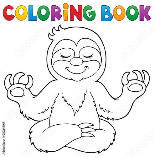 Coloring book happy sloth theme 1