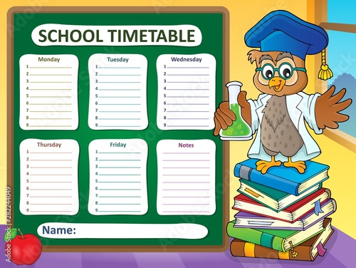 Weekly school timetable template 7