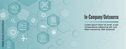 In-Company and Outsource Icon Set - web header banner