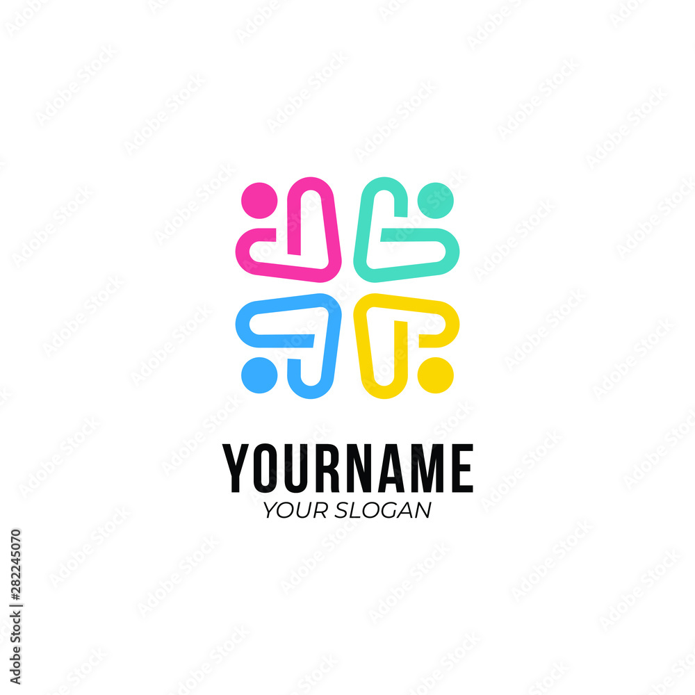 abstract love, teamwork logo template abstract love, teamwork logo template