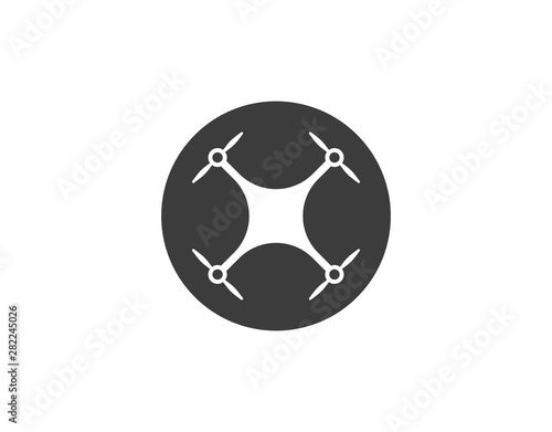 Drone, quadcopter icon. Vector illustration, flat design.