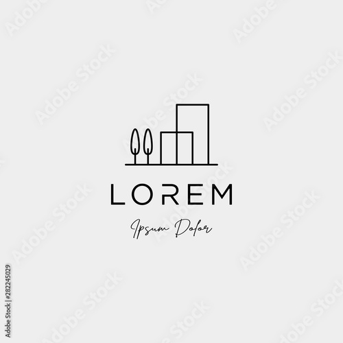 real estate simple logo design vector icon