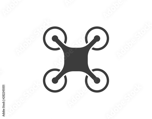 Drone, quadcopter icon. Vector illustration, flat design.