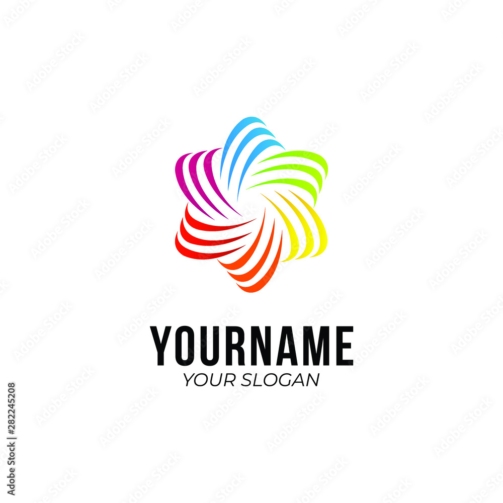 abstract polygon line colorful logo template
