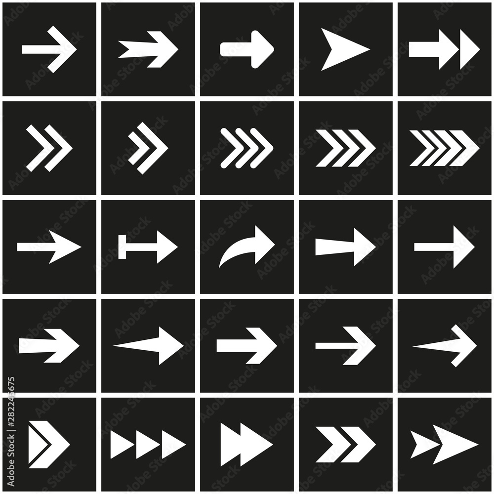 Arrow icon set. Vector illustration, flat design. Arrow icon set. Vector illustration, flat design.