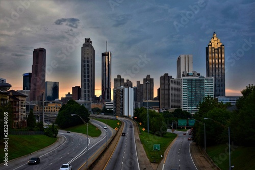 Downtown Atlanta Skyline At Sunset © Sean Davis